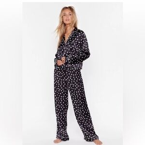 Nasty Gal Black Star Pajama Set Size 6